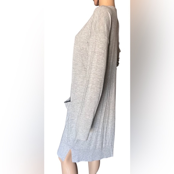 Halogen Cashmere Blend Lagenlook Lightweight Preppy Longline Cardigan Women Sz L - Picture 4 of 10